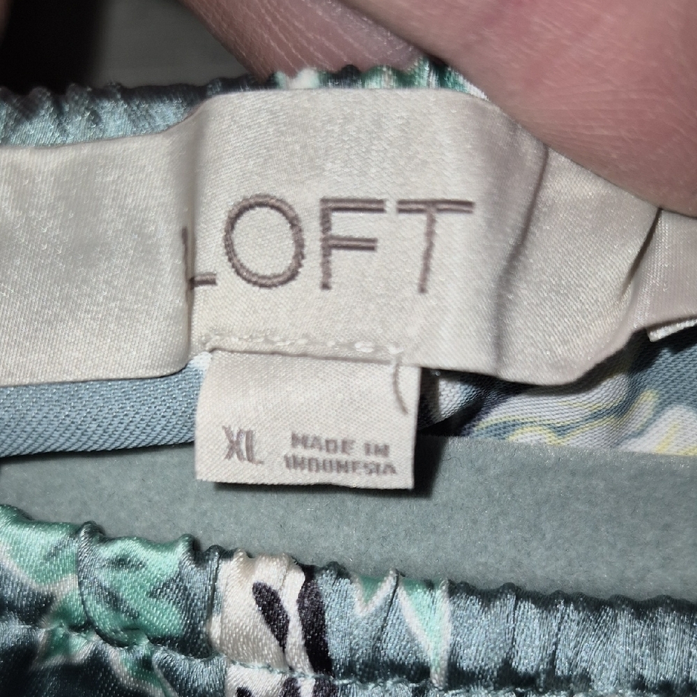 LOFT Mint Green Floral Off-Shoulder Blouse - Picture 2 of 9